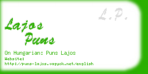 lajos puns business card